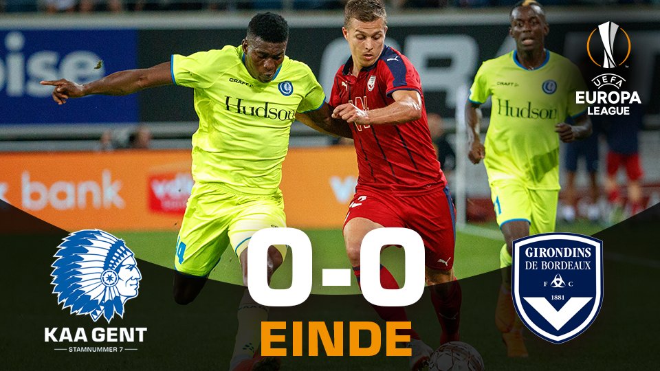 KAAGent's tweet photo. Vooruitgestuwd door de supporters in een helse sfeer, speelden we als een ware wervelwind in de tweede helft. Kans op kans, maar de bal wou er niet in... Bedankt voor de steun Buffalo's! #GNTBOR #GNTFCGB #UEL https://t.co/HrCqpungT4