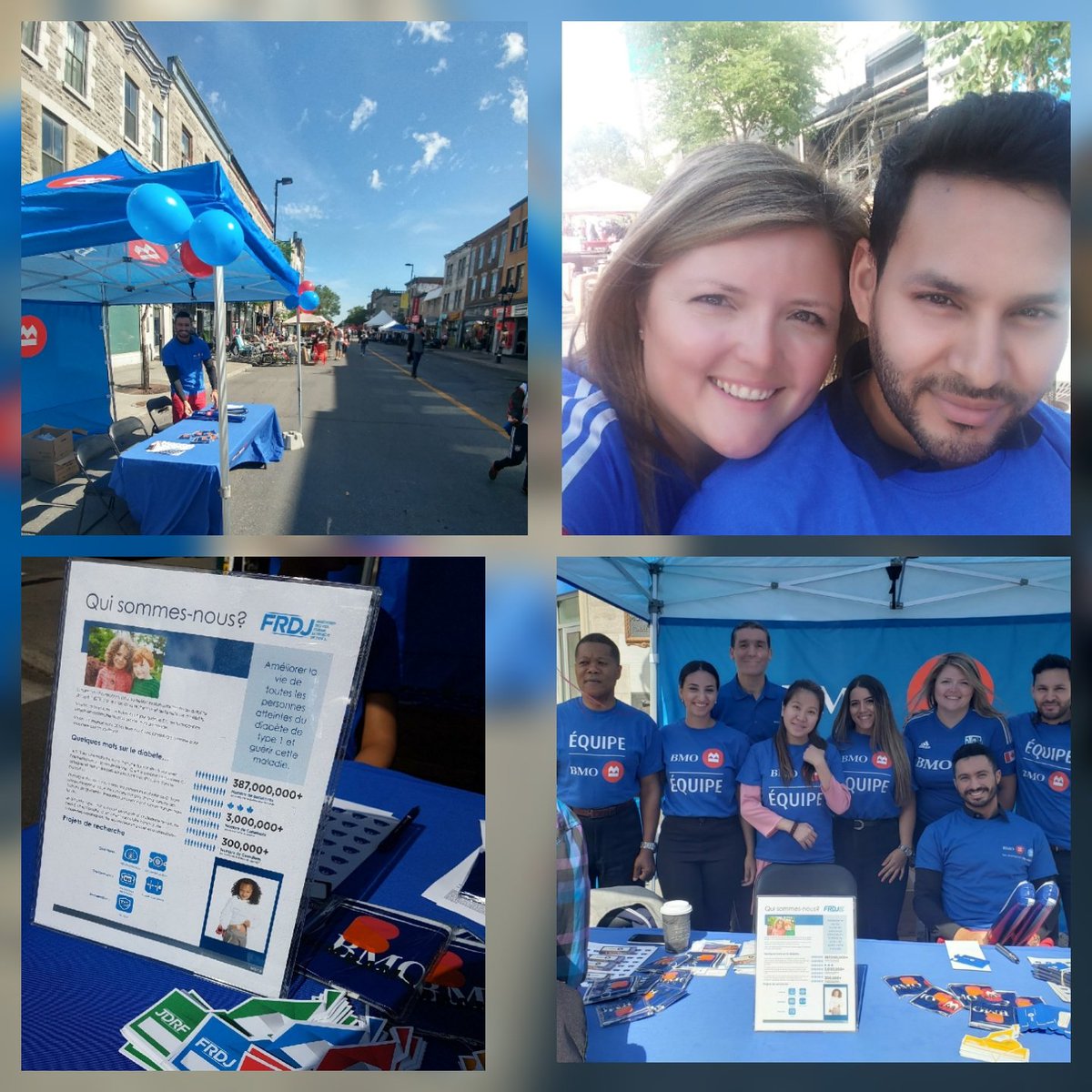MtlElena's tweet photo. Beautiful day to be part of Mont-Royal sidewalk sale! Teamwork to get new clients and raise funds forJDRF!!! #JDRF #bmosummercampaign #bmo https://t.co/j9ERREoVhQ