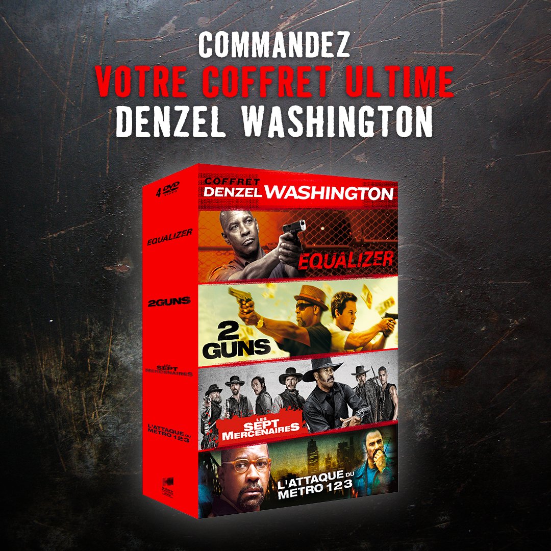 SonyPicsHomeFr's tweet image. 💥EXCLUSIF💥 Fan de #DenzelWashington ? Vous allez être servis ! Commandez sans plus attendre votre coffret ultime comprenant #Equalizer, #2Guns, #Les7Mercenaires et #LAttaqueDuMétro123. Attention, édition limitée !