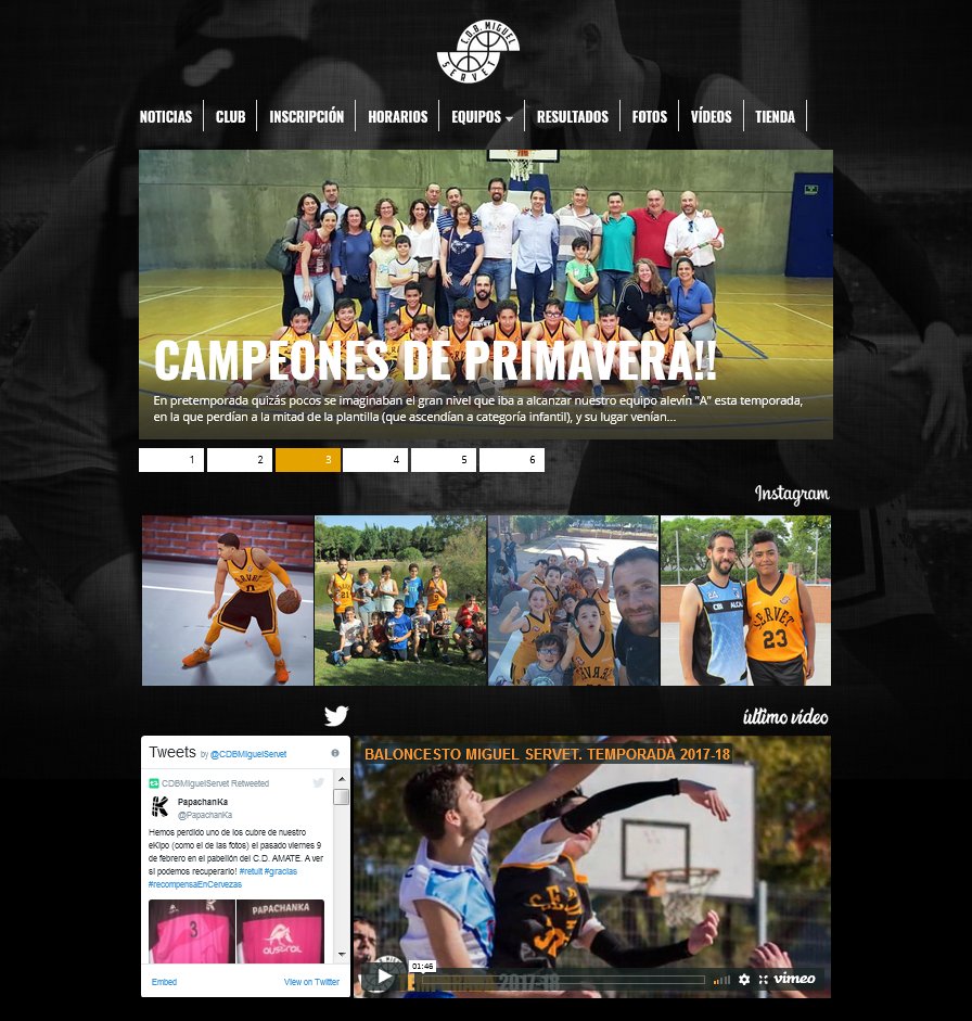 Nuevo look en la web baloncestoservet.es