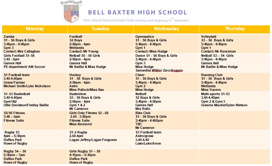 Bell Baxter HS on Twitter "We have fantastic extracurricular