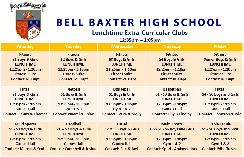 Bell Baxter HS on Twitter "We have fantastic extracurricular