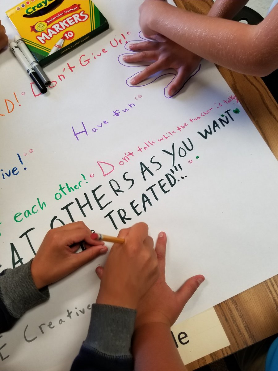 jewellclass's tweet photo. Working on our Classroom Constitution. #classenvironment #ourclass #respect #responsibility #readytolearn #pbis https://t.co/xMXu0dDg03
