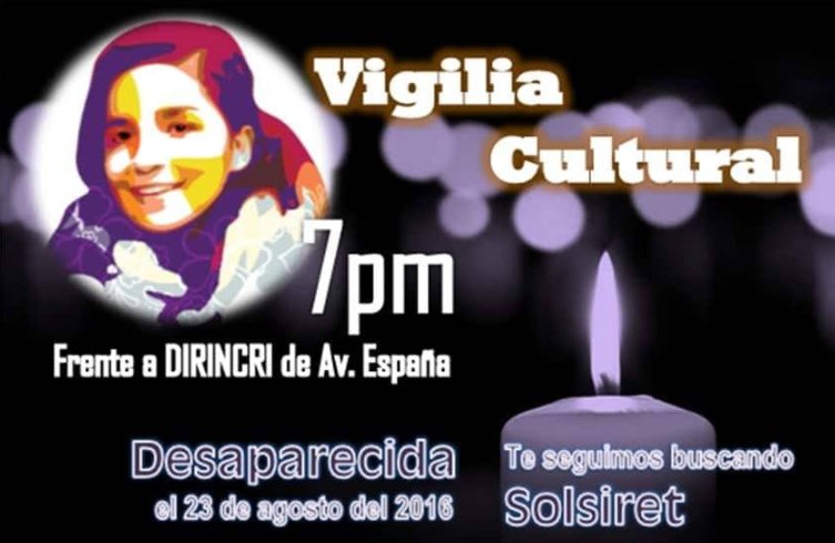 ARTEPATER's tweet photo. Han pasado dos años desde la desaparición de Sol. El sistema de "justicia" solo ha mostrado indiferencia y ante ello no podemos quedarnos inmóviles Asiste a la #vigilia y apoyemos a la familia de Solsiret. La encontraremos.
#BuscamosASolsiret 
#LasDesaparecidasImportan https://t.co/jZIo4v3S1e