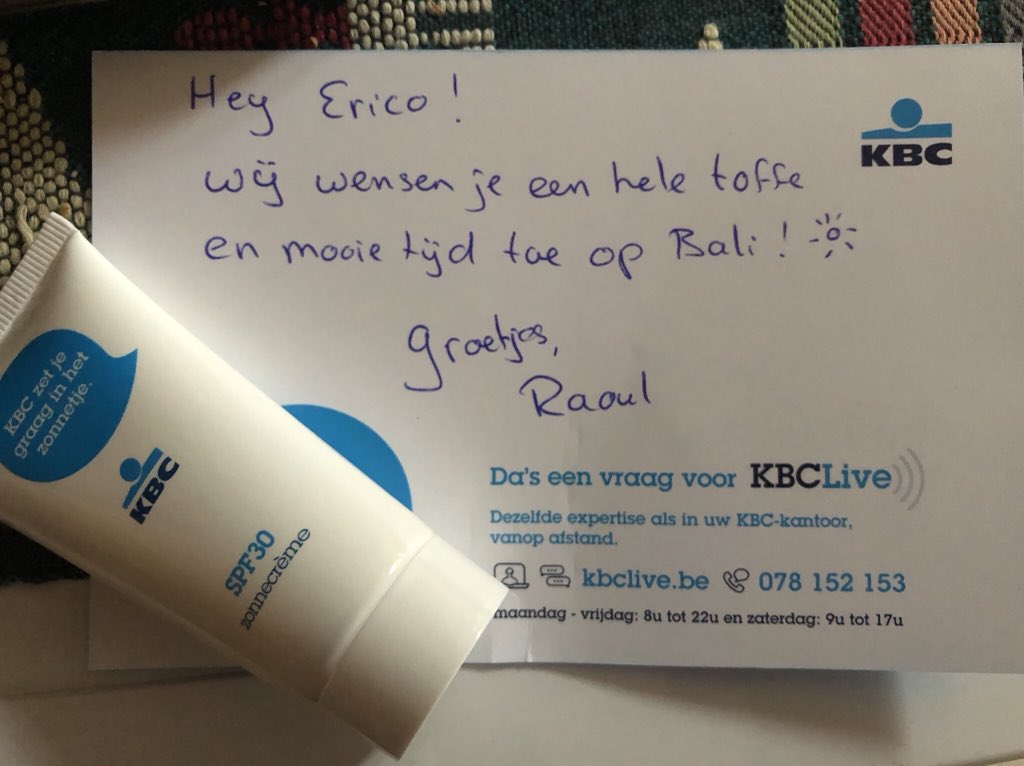 EricoAlexandre's tweet photo. Wat tof om ineens dit te krijgen 🤗 #KBC @KBC_BE #KBCLive https://t.co/spwskaj8AX
