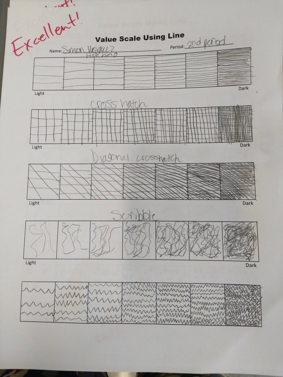 CoachKersh's tweet photo. Way to go @JonesToros 7th and 8th grade #artists ! #Value #Line #ElementsOfArt
#AldineArt #Allin4Aldine #K12ArtChat https://t.co/V51MOVLVWT