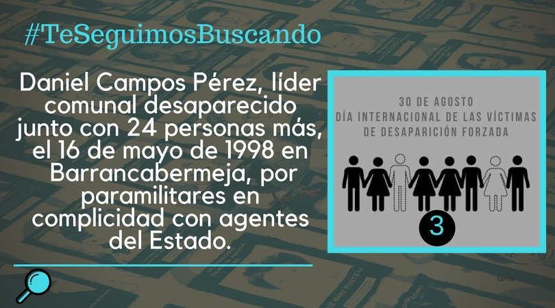 Movicecol's tweet photo. Daniel Campos Pérez, líder comunal Desaparecido junto con 24 personas más, el 16 de mayo de 1998.

#TeSeguimosBuscando https://t.co/Z6e5nDDVZ3