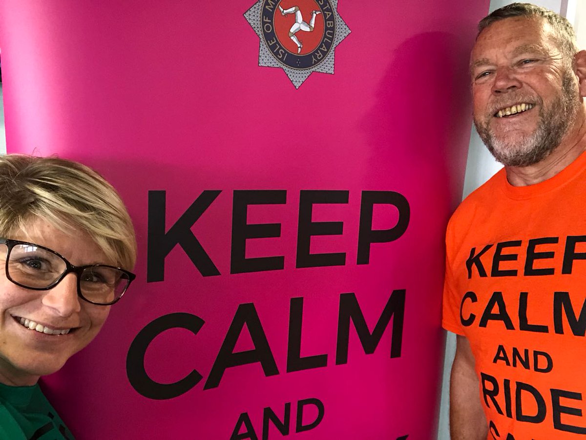 RoadSafetyIOM's tweet photo. Berni and Clive on the Steam Packet sailing from Liverpool this evening welcoming bikers and delivering important messages to help keep us all safe! https://t.co/obIh33yumG
