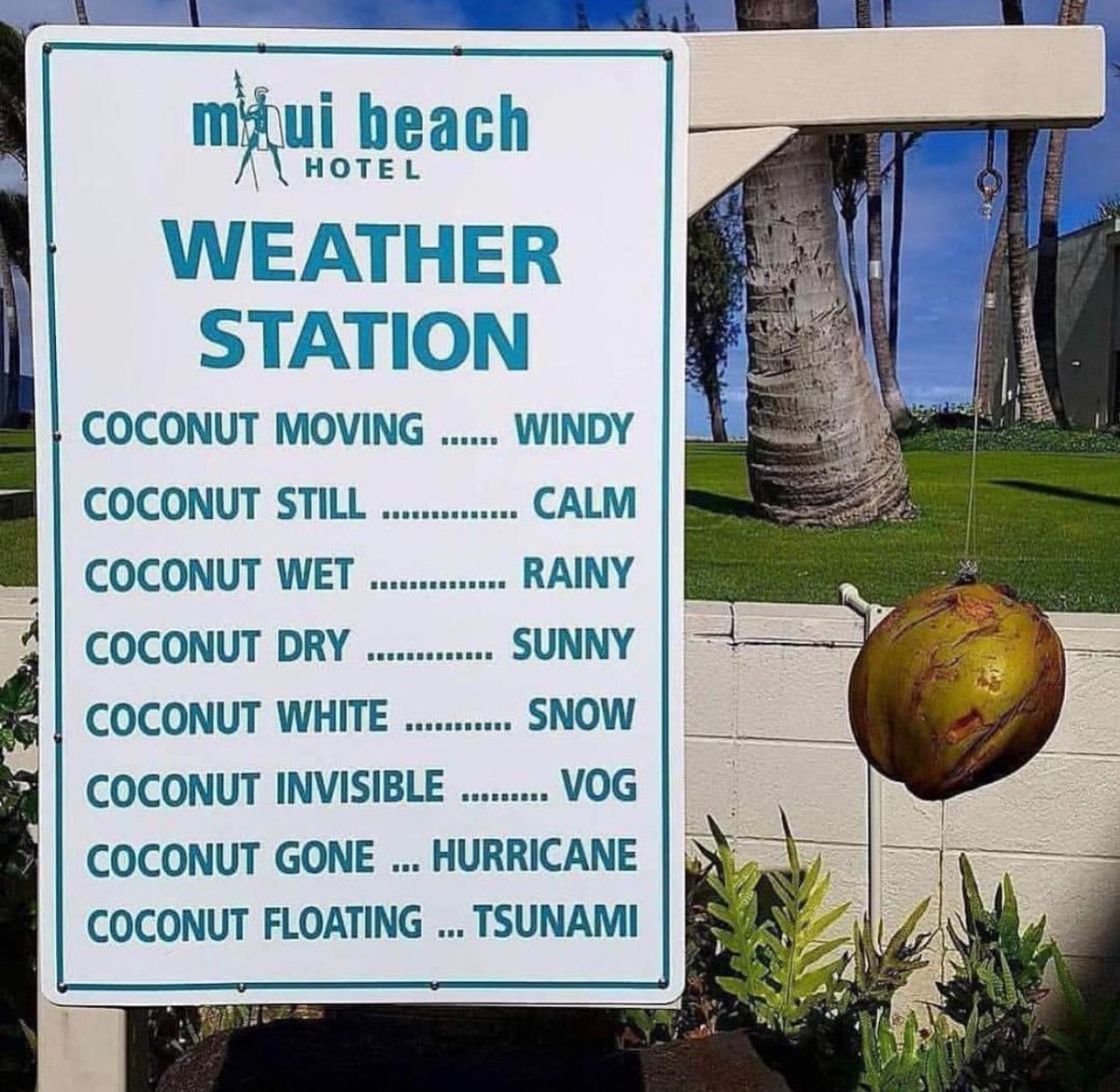 Maui Beach Hotel - Weather Station #HurricaneLane. 