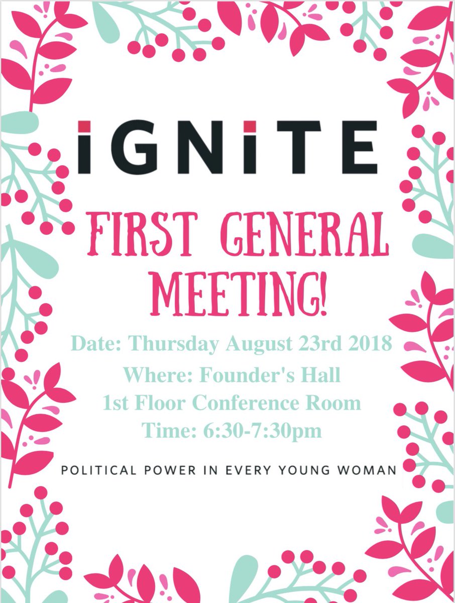 IGNITEatStMU's tweet image. Hello Everyone!!! Come join us at our first meeting of the semester!!! We are so excited to meet everyone &amp;amp; see our returning members again! 💗