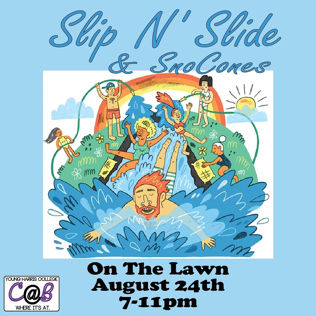 YoungHarrisCAB's tweet photo. Come out tomorrow evening, Aug. 24th, at 7pm for a fun night of Slip N' Slide and Snocones! https://t.co/eZSXkgA8Xa