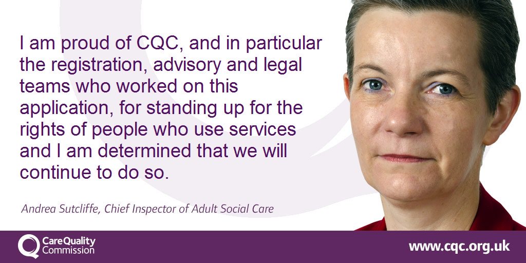 1/ PRESS RELEASE: Tribunal finds @CareQualityComm registration decision 'fair, reasonable and proportionate” cqc.org.uk/news/releases/…