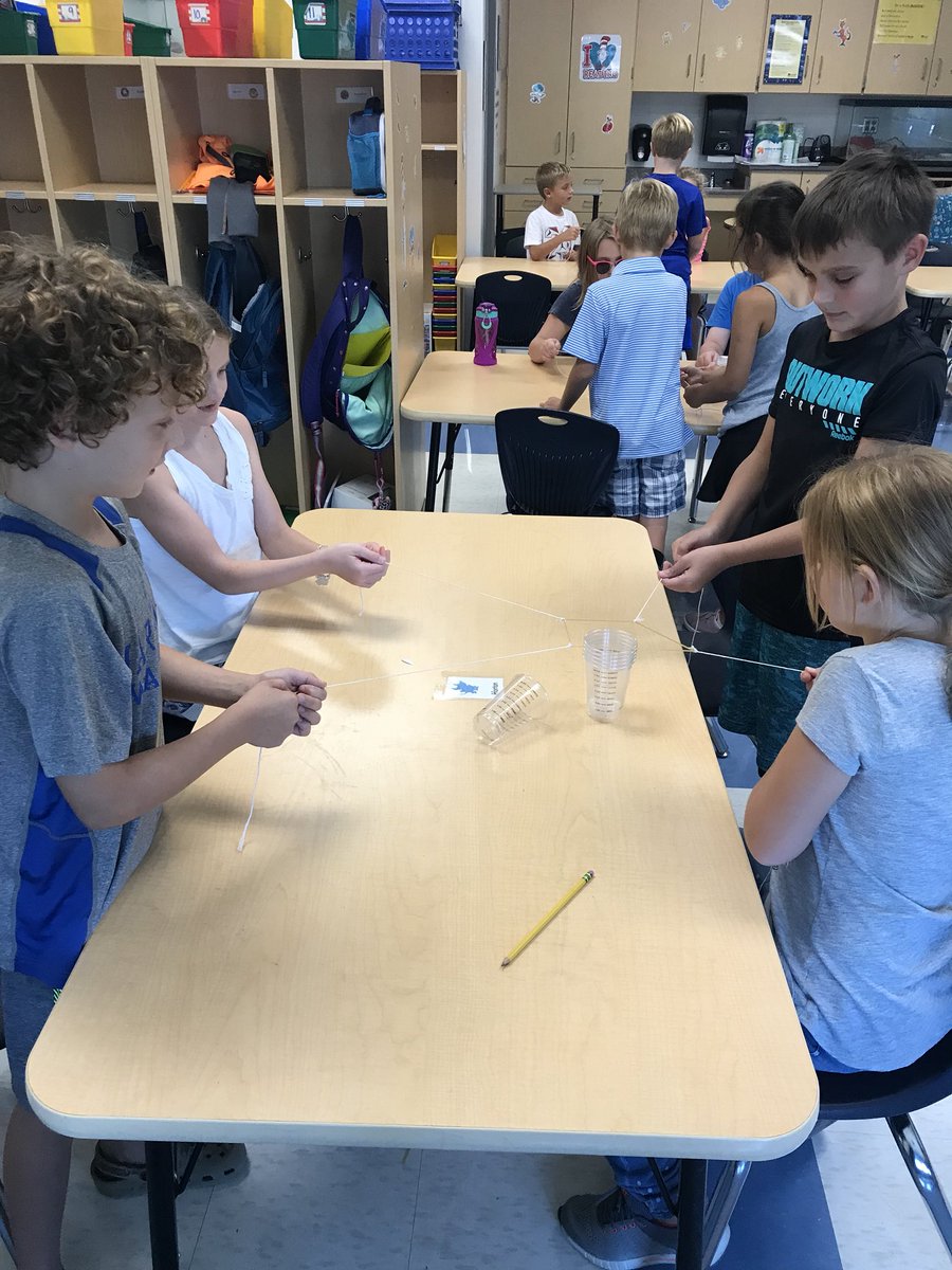 Mariemont3rdGr's tweet photo. Cup stacking with strings and rubber bands #teamwork #3rdgradeisfun @MariemontSchool @mariemontelem https://t.co/8rjZLUCDJp