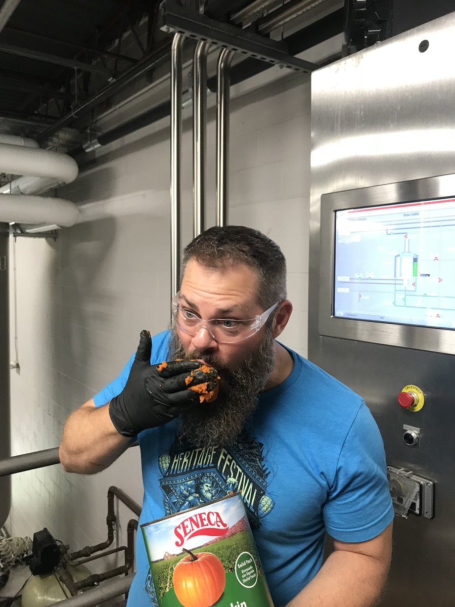 ogbrewer's tweet photo. The next batch of @OFallonBrewery Pumpkin might taste a little light.  @yeastwhisperer is eating it all! #pumpkinbeer https://t.co/fIoCVuTuUO