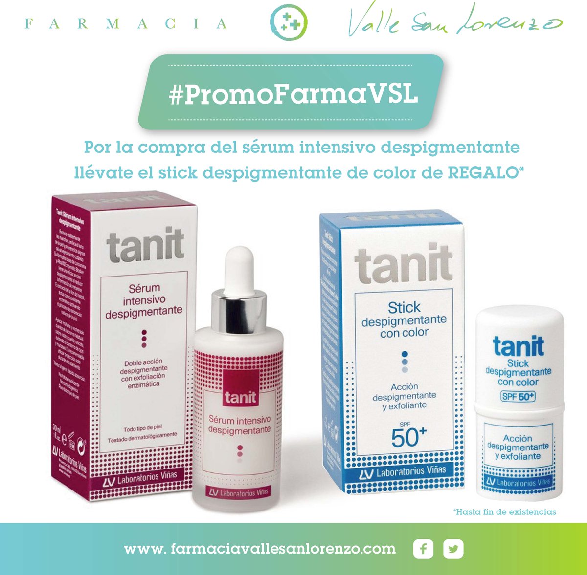 FarmaVSLorenzo's tweet photo. 🤔 ¿Tienes manchas en la piel? 
Las causas pueden ser varias, pero principalmente son por la excesiva exposición al sol y el envejecimiento cutáneo. 

Con #Tanit de @labvinas tienes el aliado perfecto para eliminarlas. 

¡Con esta #PromoFarmaVSL, ni te lo pienses! https://t.co/hLUxeXg4VU