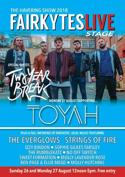FairkytesArts's tweet image. Just a few days to go until the Havering Show returns, and the Fairkytes Live Stage with it!

Don't miss two days of all these fantastic local singers and bands, plus of course @toyahofficial with her full electric band on Monday at 4pm!

Admission free!