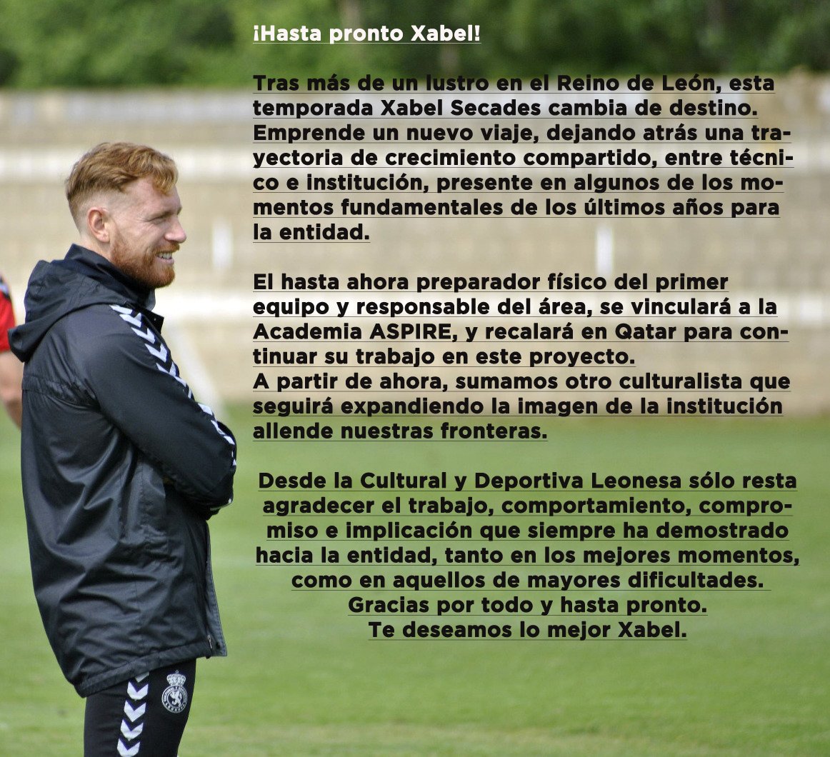 CyDLeonesa's tweet photo. ¡Te deseamos lo mejor @XabelSecades !
¡Mucha suerte en tu próxima etapa! Hasta pronto!
👏👏👏👏👏👏👏
#AupaCultu https://t.co/jn8XVcX2Ct