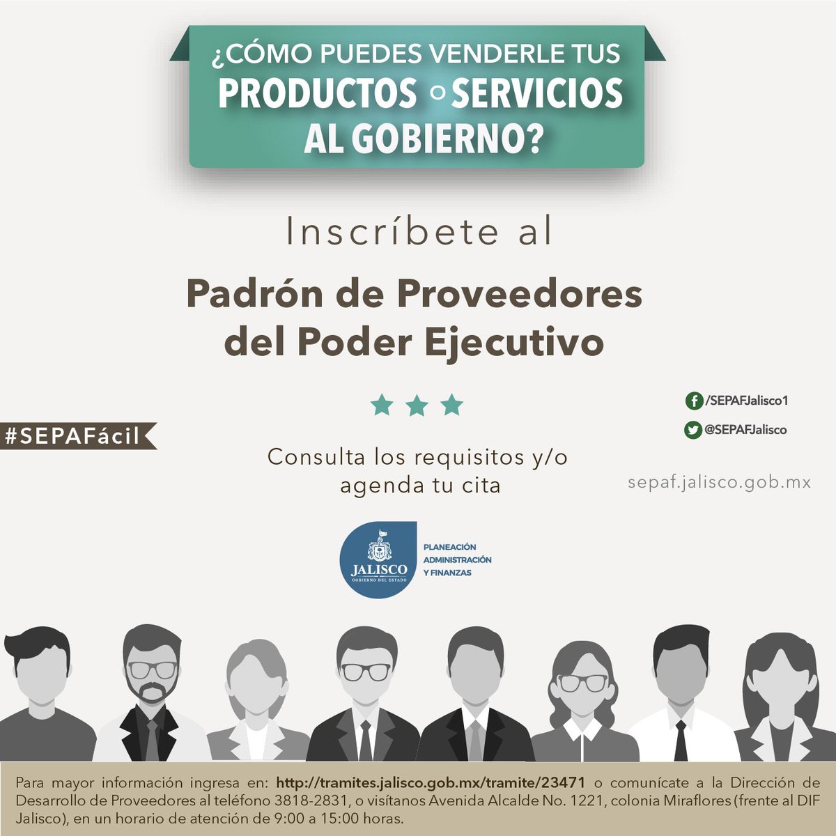 #SEPAFácil Si te interesa vender tus productos o servicios al <a href="/GobiernoJalisco/">Gobierno de Jalisco</a> revisa todos los requisitos: tramites.jalisco.gob.mx/tramite/23471
