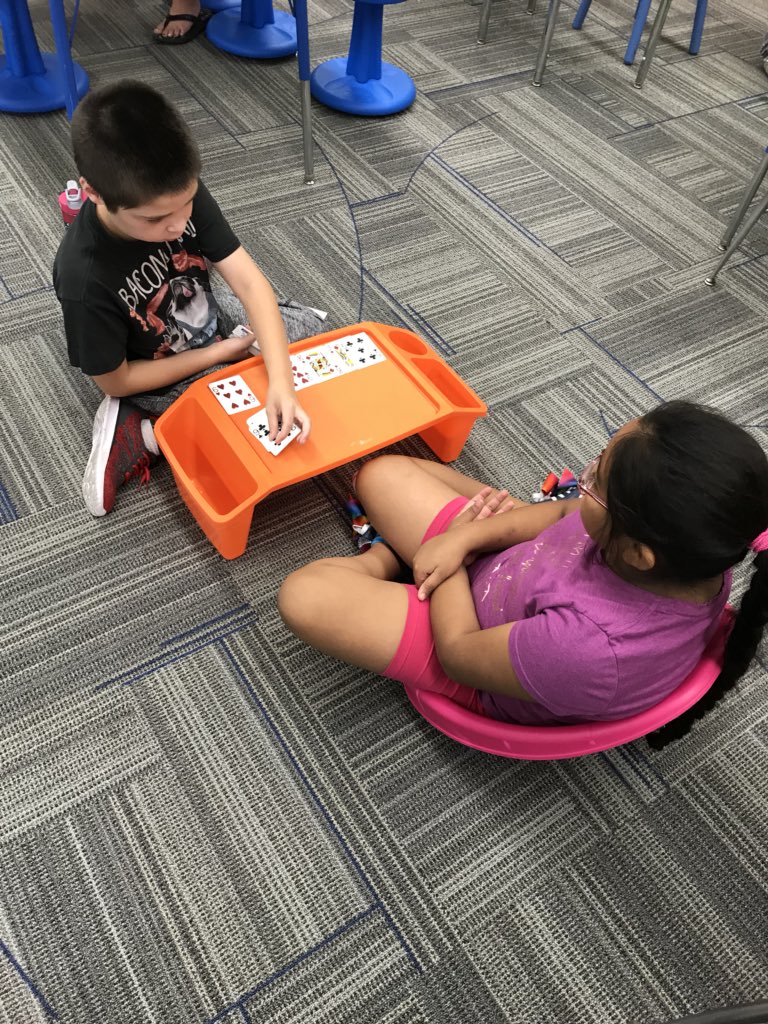 npeterson09's tweet image. We are working on making 10’s while trying out our alternative seating!  #mathrocks @nicksofio #ALASconnectED