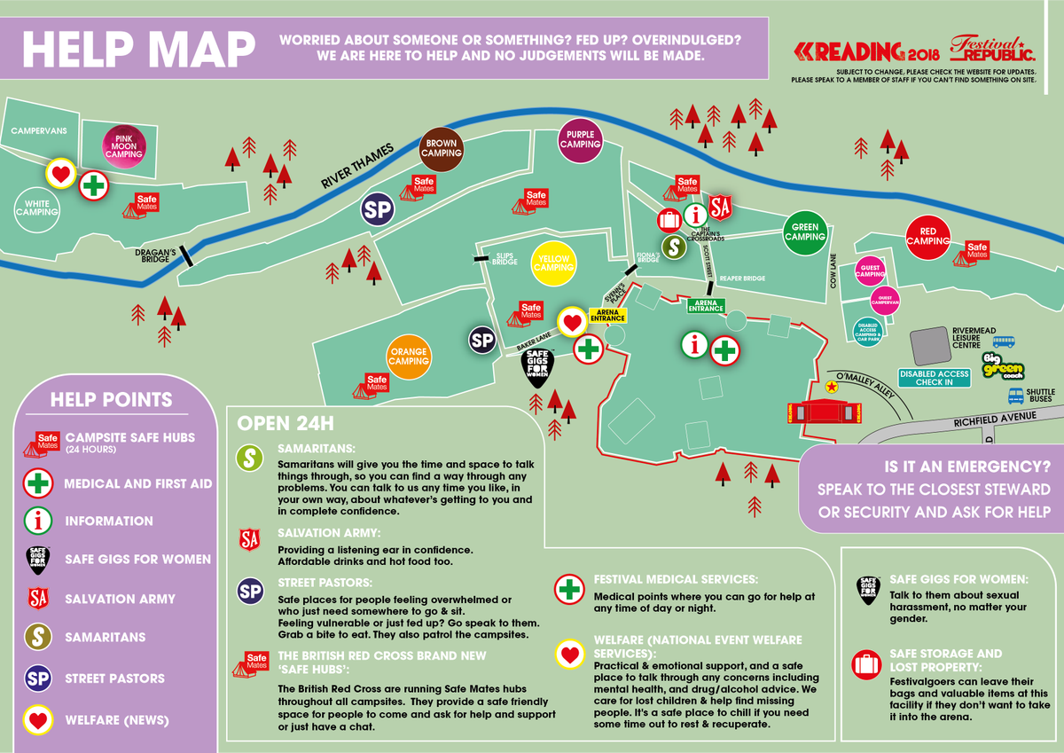 OfficialRandL's tweet photo. If you feel unwell or need advice please visit the welfare tents in the campsite, open 24 hours a day which are staffed by a medical and drug advisory team. https://t.co/tW7KSCrzTj