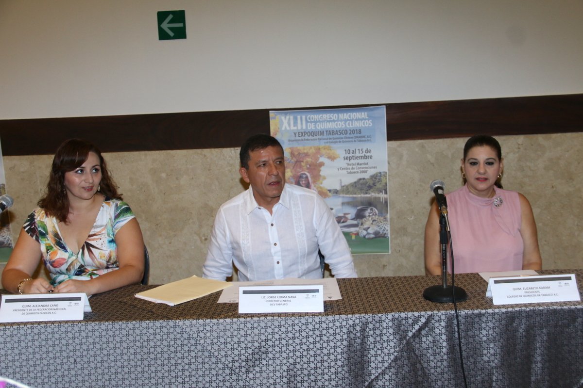 sagitario791's tweet photo. XLII congreso nacional de químicos clínicos y expoquim tabasco 2018 rueda de prensa @OCVTabasco @SDET_Tab https://t.co/t7N73aiw8Q