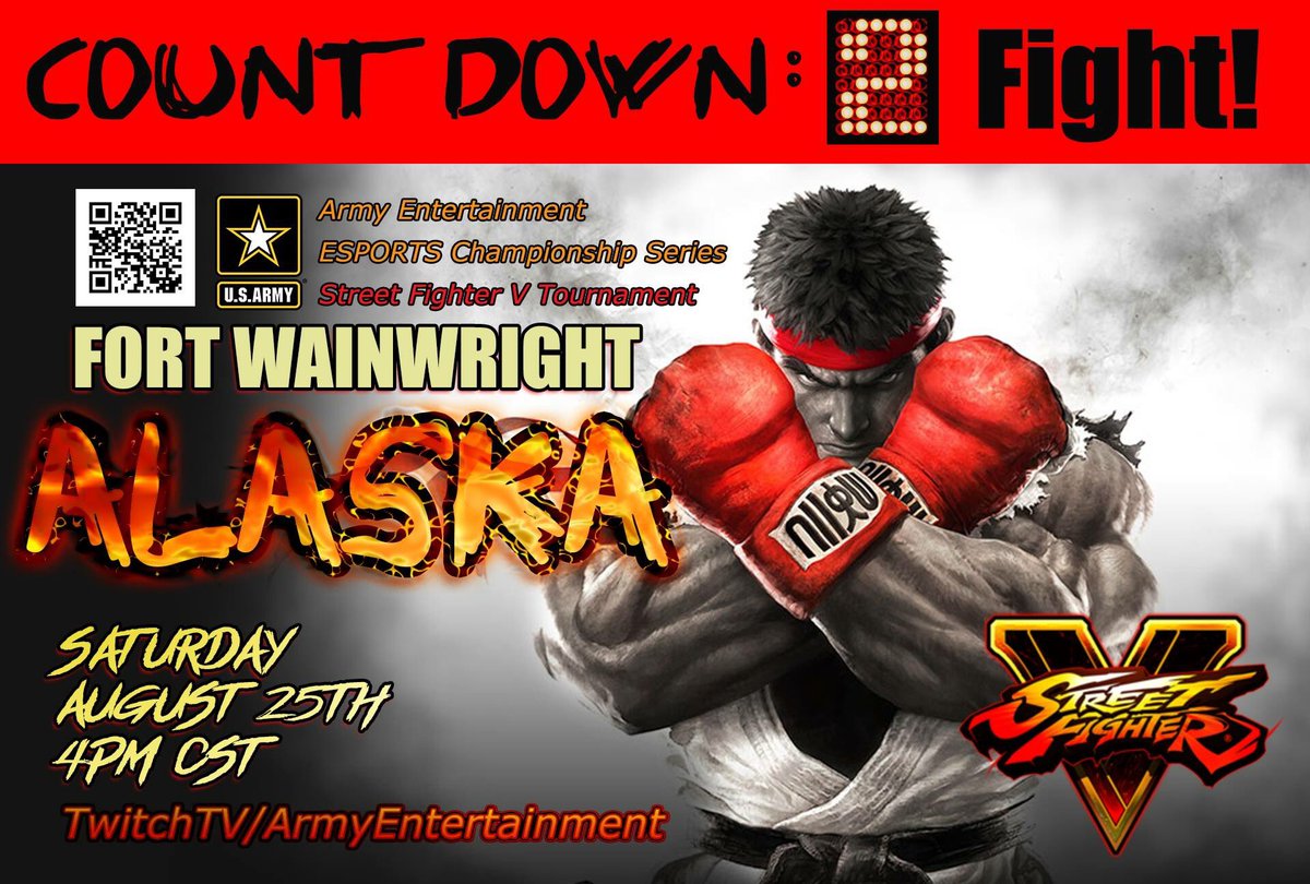 PasoRoblesArmy's tweet photo. Two more days until the Army wide Street Fighter competition kicks off in
Alaska!
Check it out this Saturday at 2pm!
Please share and help us promote this event!
https://t.co/7TSKrYV3iS
#ArmyESports #jointheusarmy #ArmyGaming #goarmy #california #pasoroblesarmy #centralcoast https://t.co/rVUlYJjwdj