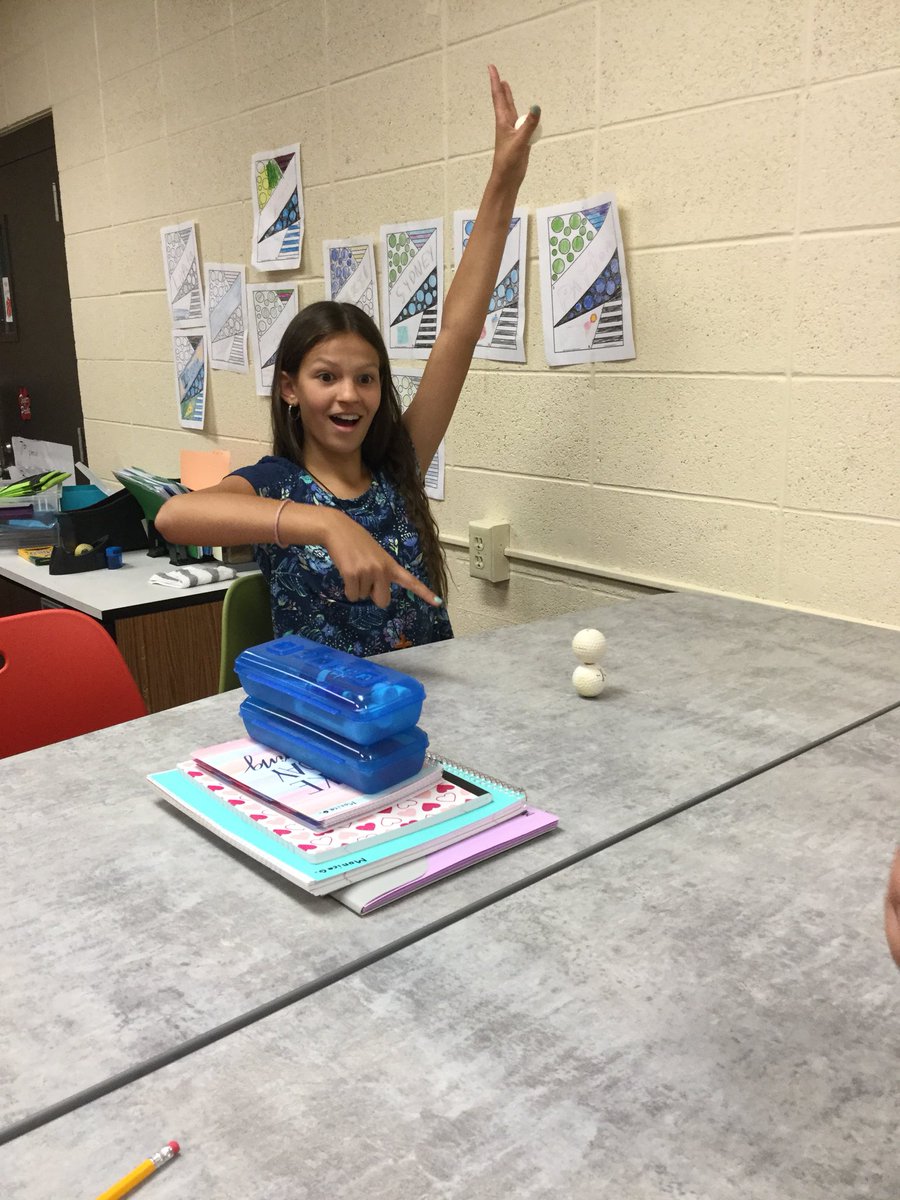mrs_hoven's tweet photo. Golf ball challenge...Can you stack golf balls? @TigersGms #GrinnellMS https://t.co/qeqcSphAeO