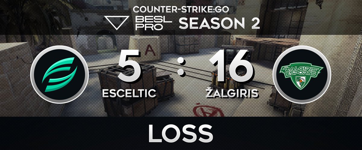 esceltic's tweet photo. ⭐️@BESLProCSGO Season 2 ⭐️

Esceltic   5   ⚔️   16   @ZalgirisEsports

We Are #Esceltic https://t.co/dLkM4uRfzT