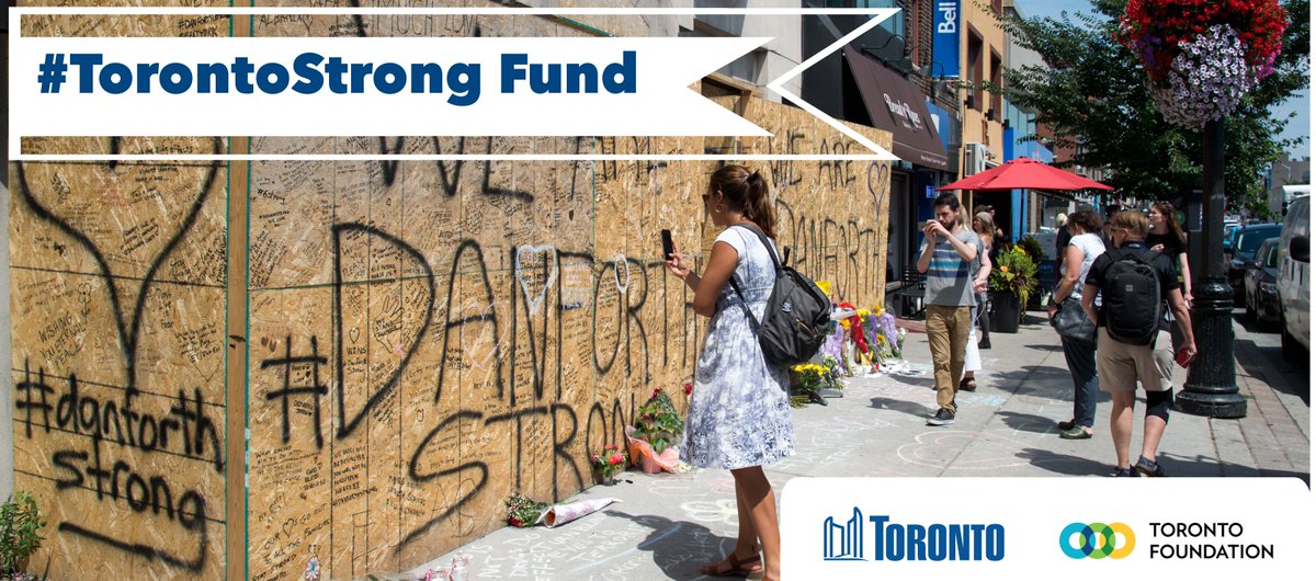 cityoftoronto's tweet image. All money donated to the #TorontoStrong Fund will help support victims &amp;amp; families of the shooting on the Danforth. To learn more or donate, visit: ow.ly/ItHT30lmh8j #DanforthStrong @TorontosMayor @theDanforthBIA @GreekTownBIA