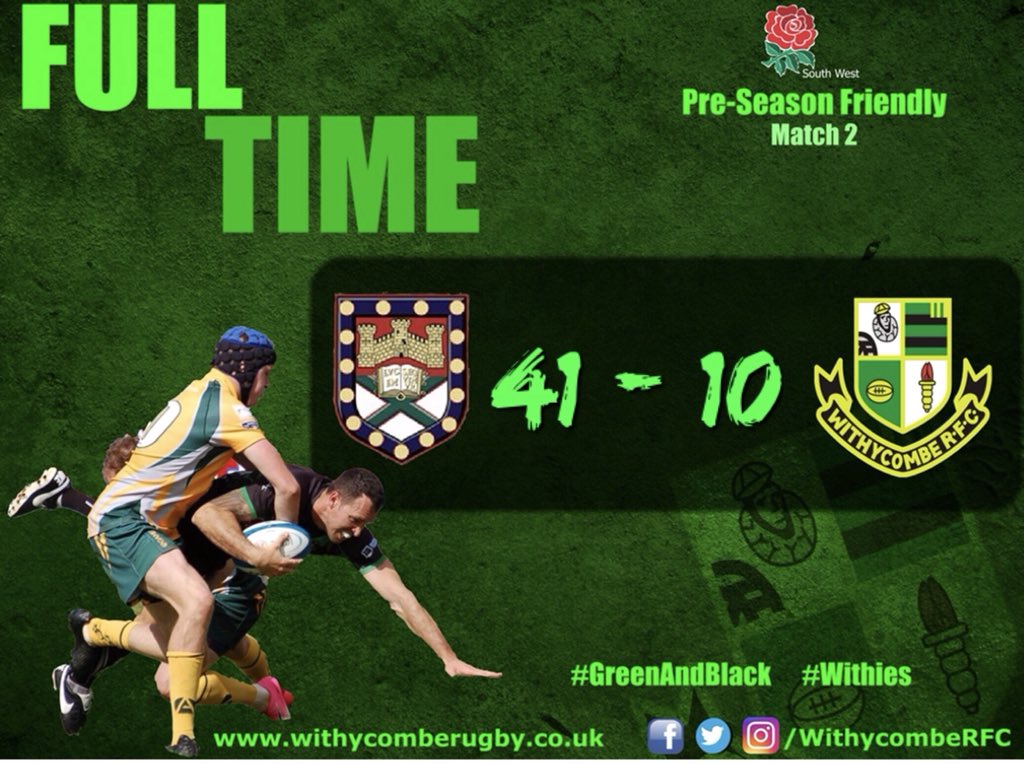 WithycombeRFC's tweet image. Full Time from Topsham as the score barely reflects the match. A brilliant performance from the boys as they show some good phases of play and two well worked tries against a very strong SW Premier side. 
#GreenAndBlack #Withies
@swsportsnews