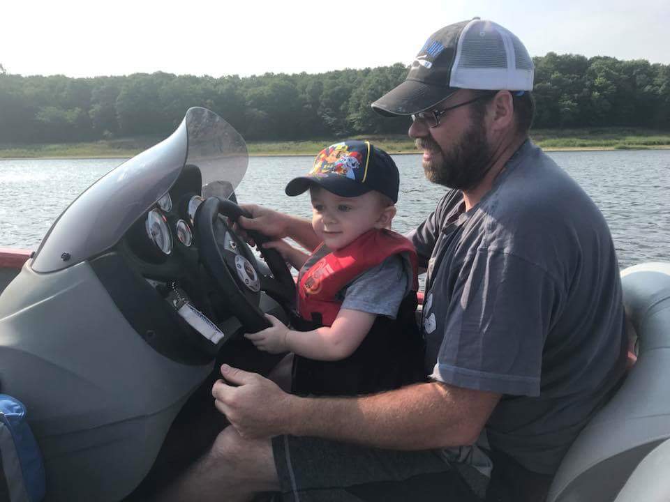 Nicole and I took our youngest out for his first ever boat ride. He loved it. His favorite part was running thru the chop on the main lake. Laughed the entire time😎😅😍#WFO @trackerboats @MercuryMarine @thmarineteam @MinnKotaMotors @LowranceFishing