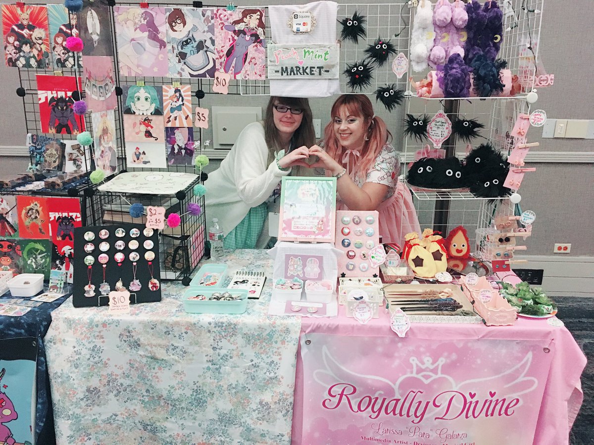 peachmintmarket's tweet photo. we had such a great time at anime california! it was so much fun meeting all the other amazing artists and congoers! we're also very happy with how peachmint was received 😊😊 see us next month at fangaea! 💕✨ #animecalifornia #fangaea https://t.co/frbbCpP7Ma