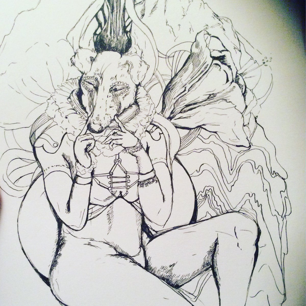 JKitowksi's tweet photo. Whoa Twitter, long time no see! Well, I am still alive. Have a preliminary drawing #SURREALISM #contemporaryart #artistsoninstagram #dreamscape #illustration #visualart #surrealart #Psychedelicart #Psychedelic #surrealdrawing #drawingart #penandink  #unnaturalart https://t.co/CchK9ZrmEH
