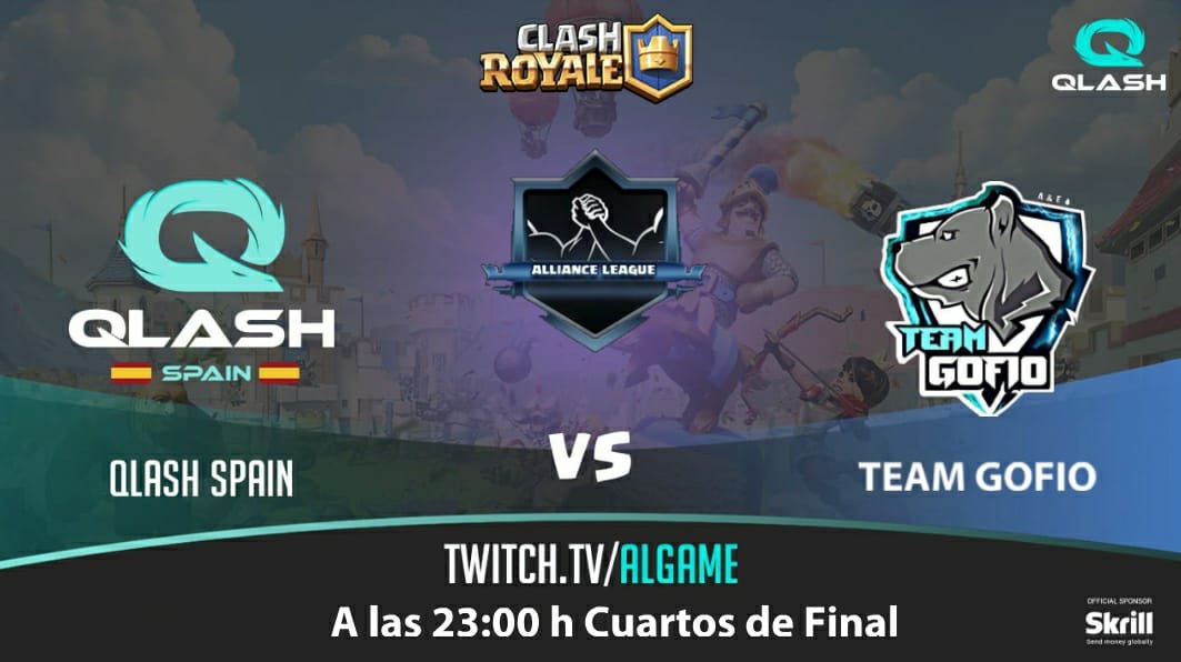 ⚫️NOCHE DE CUARTOS⚫️

🏆 <a href="/Alliance1League/">Alliance League</a> 🏆

🕚 23:00 de España 🕚

   ▶️<a href="/QLASH_Spain/">QLASH España 🐉</a>◀️
                  🆚
        ▶️<a href="/TGofio/">TeamGofio</a>◀️

#WeareQLASH #QLASHarmy #QLASH_Spain