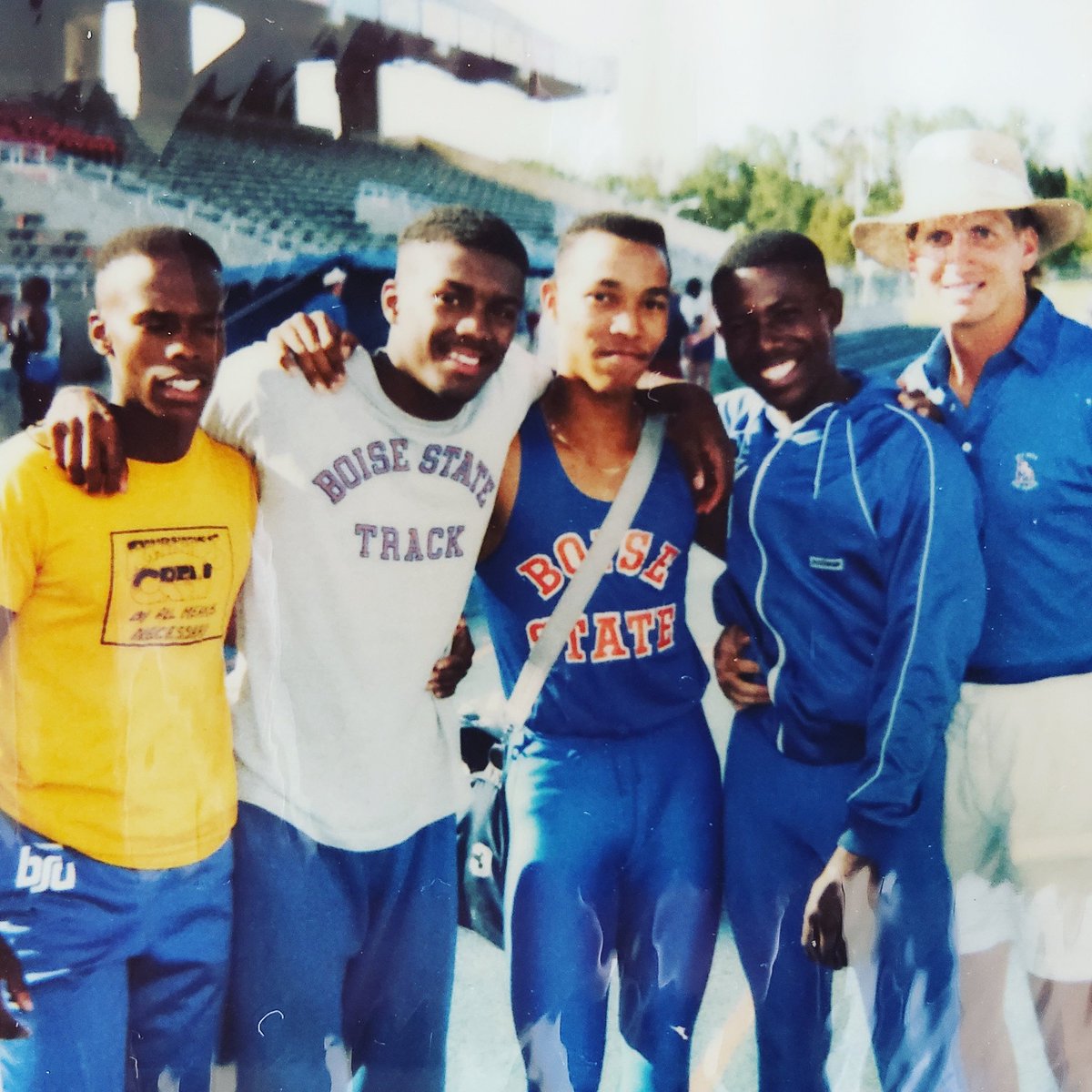 Great memory of me and my #BoiseState track teammates 'unearthed' from back in the late 80s. #boisebroncos #sports