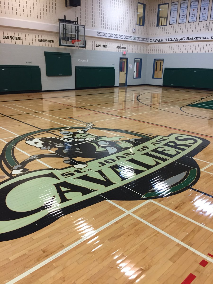 Newly resurfaced gym floor awaits the arrival of students and another awesome school year. 🏐🏀⛹🏼‍♀️🏸🏈 🥅🤼‍♂️🤾🏼‍♂️School begins Sept. 4th. We are Cavaliers!