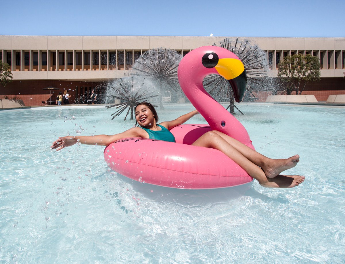 CSULB's tweet image. President of @PRSSALB is soaking up some sun before saying goodbye to the summer! ☀️🌊
#GoBeach #BacktoLB #PRSSALB #GoodbyeSummer