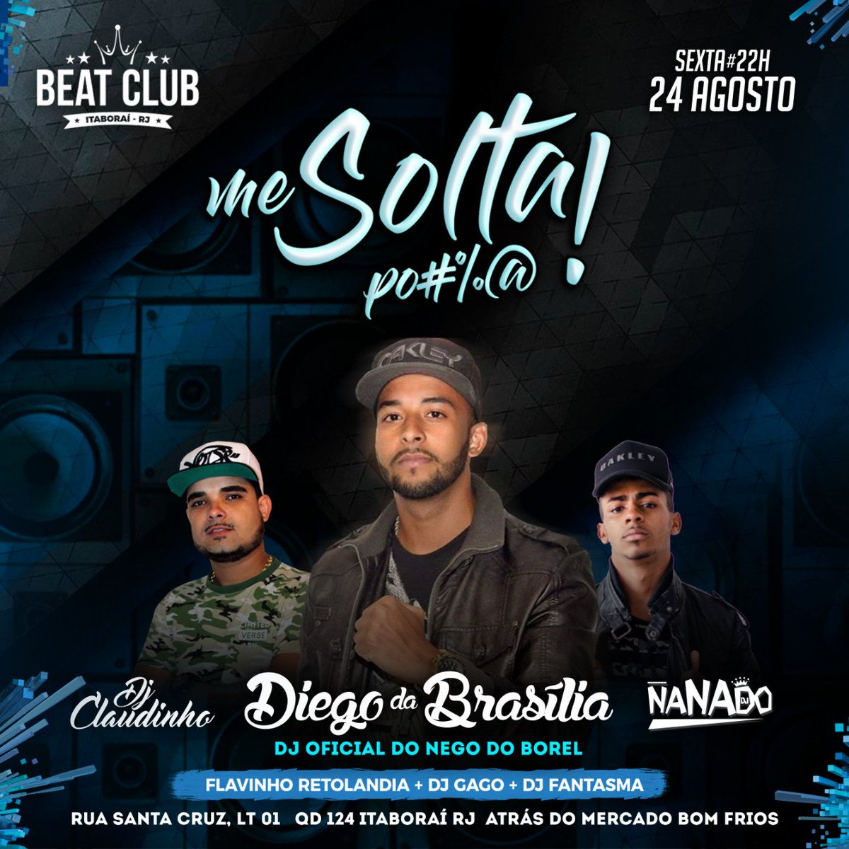 sandro_AGI's tweet photo. Sexta é dia de amassar! Zoar tudo, segura essa pedrada 👊💃
Super atração 👇
➡ DJ Diego da Brasília 😱
➡E mais, Dj Claudinho e Dj Nanado 🎧
Cheguem cedo, sujeito a lotação!! 🚨
📍BEAT CLUB 👑 https://t.co/aFZPbaLWTm