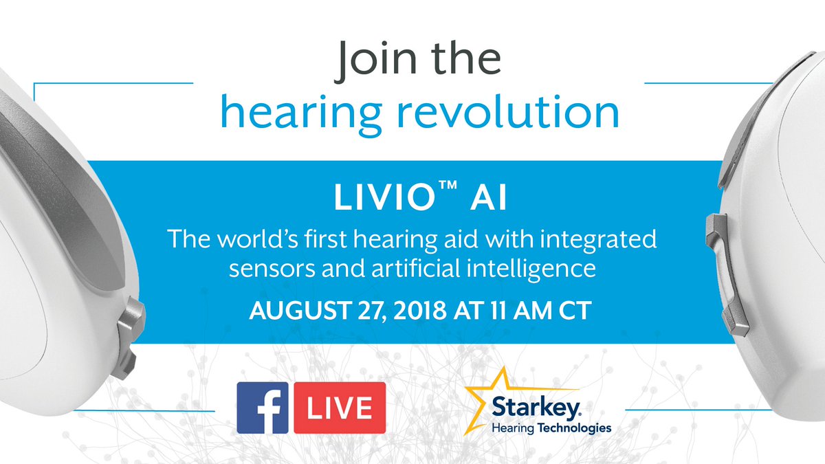 starkeyhearing's tweet photo. Visit our Facebook page at 11 a.m. CT on August 27 to witness the unveiling of #StarkeyLivio! https://t.co/bV3LMEoXZr https://t.co/QQpAW6lwhx