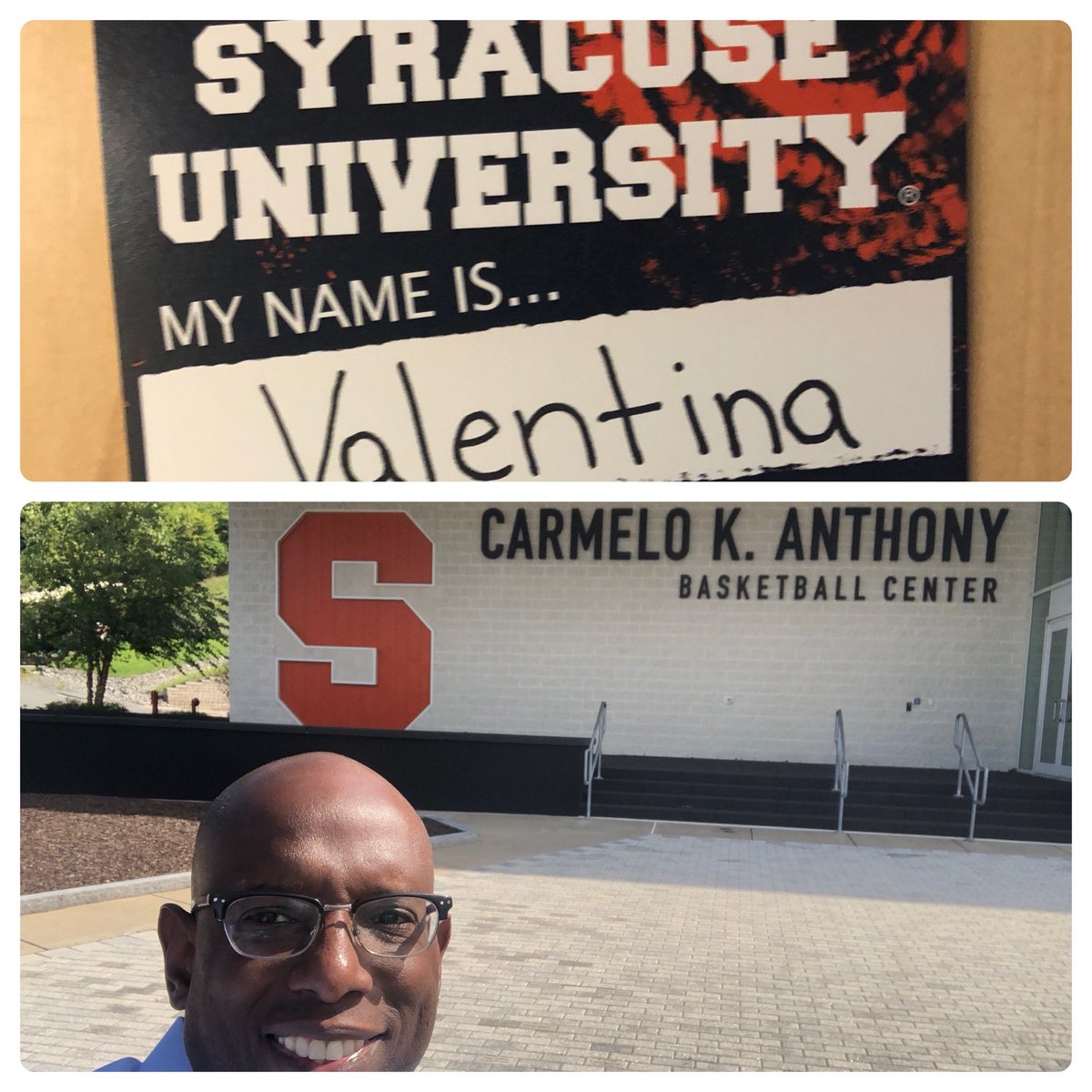 DarnellCrosland's tweet photo. Moving stepdaughter into college at Syracuse. The Melo center. Exciting. She also made the cheer team. #GoVZ. https://t.co/dGqdGpvGB4