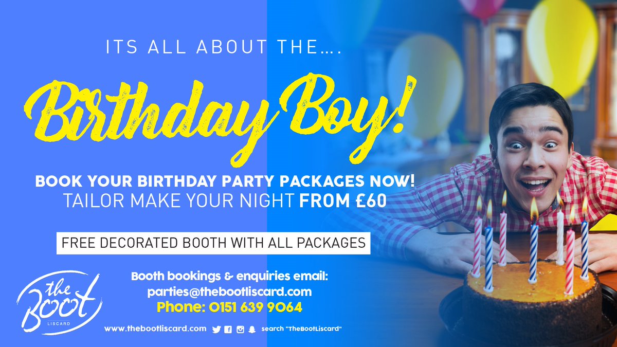 Got a birthday coming up? Book your booth at The Boot. Yours for the night!