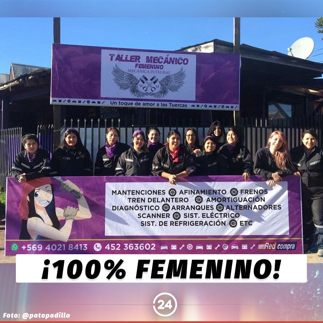 24HorasTVN's tweet photo. ♀️¡En Temuco está ubicado este taller mecánico que es atendido exclusivamente por mujeres! Además, parte de las utilidades del taller, van a beneficio de la ONG Canes y Felinos Temuco. ¡Vale la pena destacar! 💪🏻🙋🏻👏🏻👏🏻 https://t.co/OwOoys88Yv