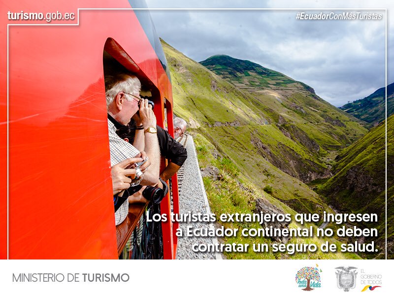 mintur_zonal7's tweet photo. Ecuador suprime el seguro de salud como requisito de ingreso al país. Entérate en nuestro comunicado oficial: https://t.co/Wkdcg5XB4G #EcuadorConMásTuristas https://t.co/Hnt7ggtAtL
