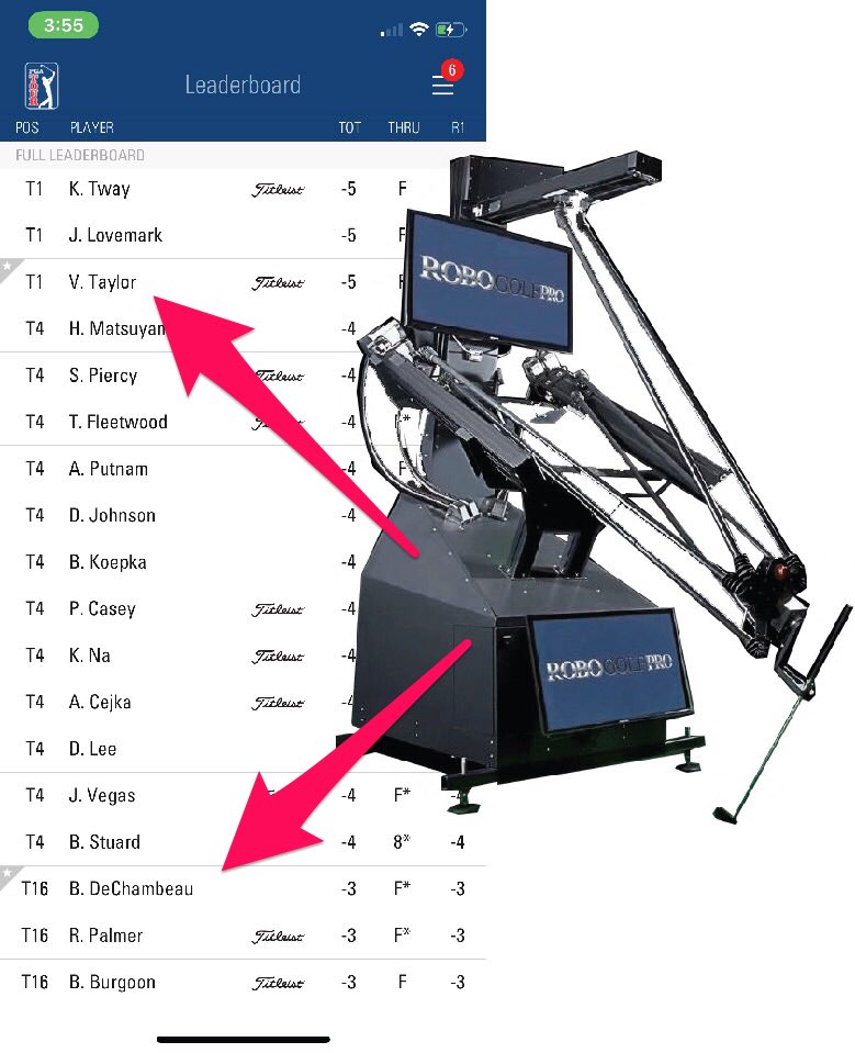 RoboGolfPro's tweet photo. Come see Mr. Robot (Scot with 1 Tee) at the Pebble Beach Golf Academy for a RoboGolfPro lesson and you can swing like the Pros! @VaughnTaylorPGA @b_dechambeau @PebbleBeachGolf #robotgolf https://t.co/O4Kegl4xoo