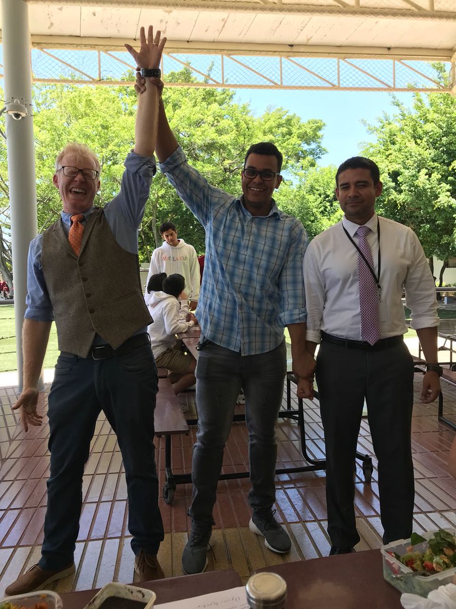 Mrdeehanclass's tweet photo. Sharpest Dressed Teacher contest in cafeteria. #buildingspirit #cmsedu https://t.co/vGGSRm8sVr