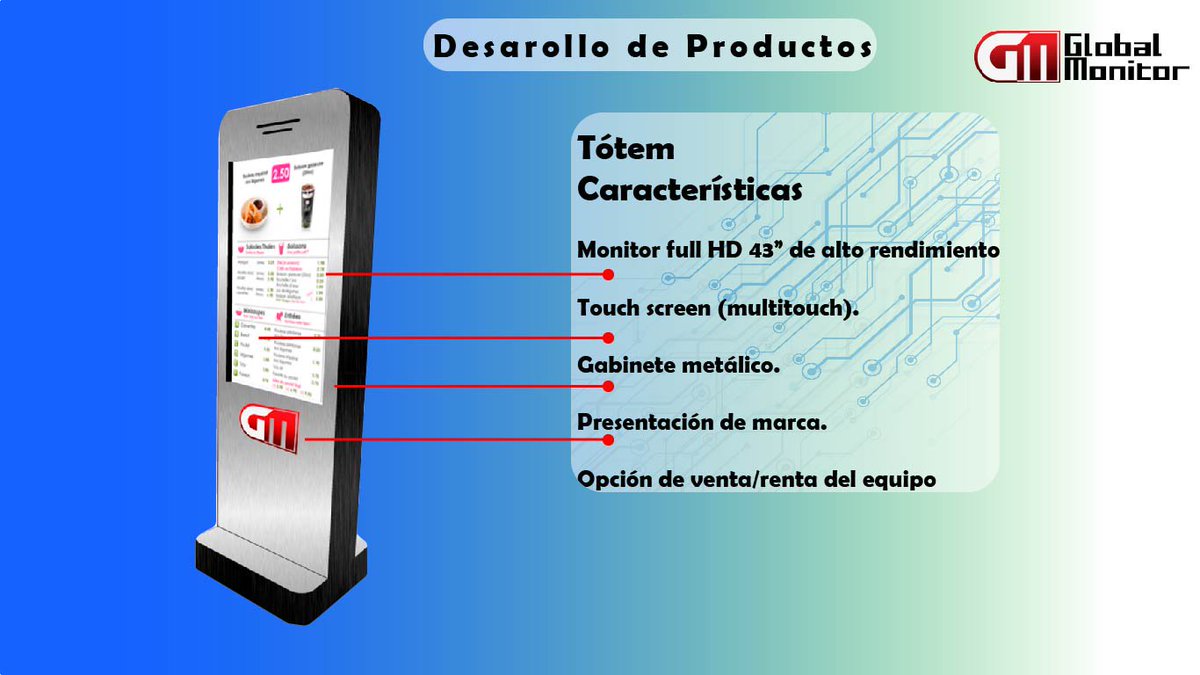 Globalmonitor11's tweet photo. Tótem 
 Pantalla 43", Características

#monitor 
#publicidad
#digitalsignage https://t.co/UwidFau3CP