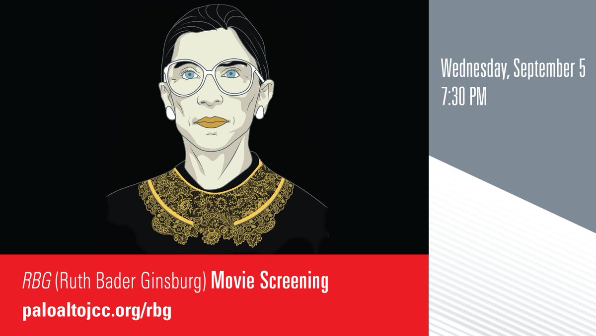 Stay notorious. Come see RBG, the fantastic documentary on Justice Ruth Bader Ginsburg on 9/5 at the OFJCC! paloaltojcc.org/rbg <a href="/StanfordLaw/">Stanford Law School</a> <a href="/santaclaralaw/">Santa Clara Law</a>