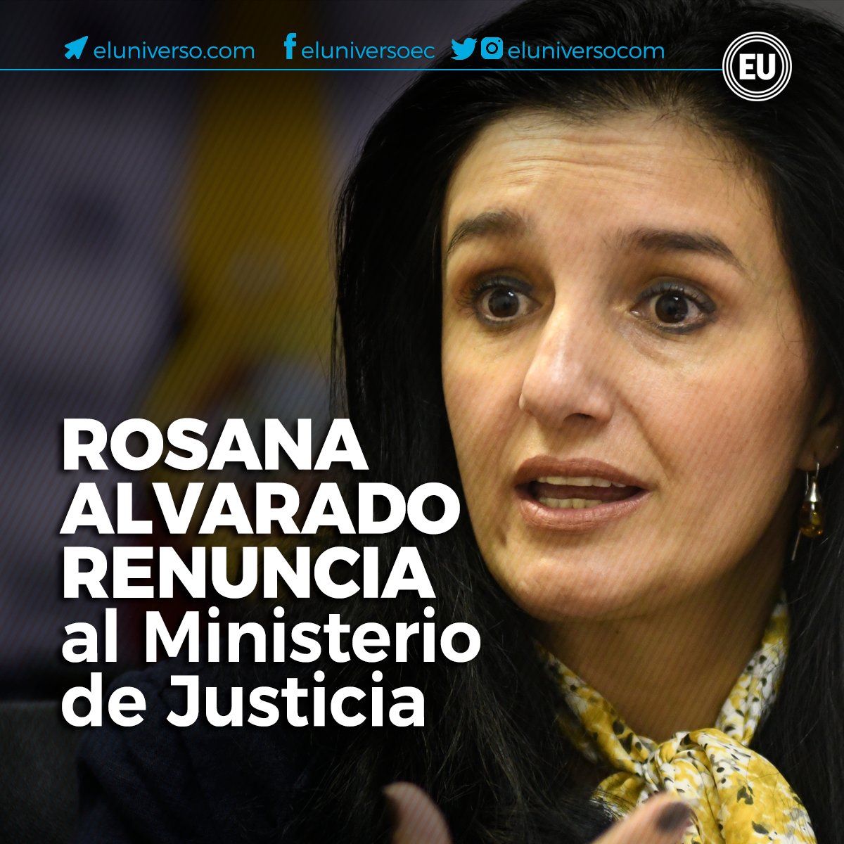 Rosana Alvarado renuncia al Ministerio de Justicia y manifiesta que no ocupará otro cargo en el gobierno. ► ow.ly/u6oF30lx207