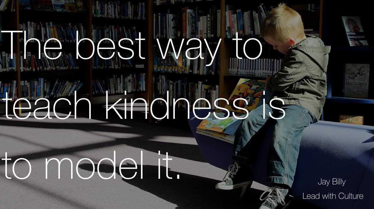 Children learn through modeling & experiencing. 
They look to us to be the example, to show them how to speak & act. 

Teaching our children to be kind is as important as reading & writing. 

#bekindEDU #culturematters #leadwithculture #aussieEd #tlap #LeadLAP #KidsDeserveit