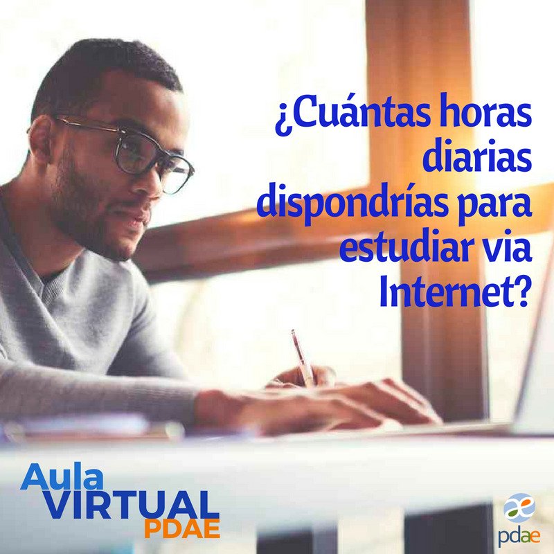 PDAEVenezuela's tweet photo. En #AulaVirtualPDAE tendremos una amplia oferta académica y una modalidad de estudio adaptable a ti, para ello queremos seguir conociendo tus intereses y necesidades. https://t.co/SAwboovfw4